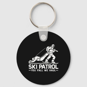 Skipatrouille Du fällst, wir schleppen Lustige Ski Schlüsselanhänger
