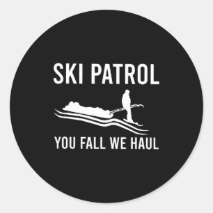 Skipatrouille du fällst wir ziehen runder aufkleber