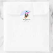 Skipinguin Winterurlaub Weihnachtsgeschenk Runder Aufkleber (Tasche)