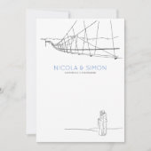 Skipiste Couple in Liebe Schneeberggipfel Einladung (Vorderseite)