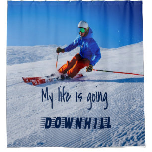 Skipiste Funny Motivierend Schnee Ski Duschvorhang
