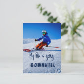 Skipiste Funny Motivierend Schnee Ski Postkarte (Stehend Vorderseite)