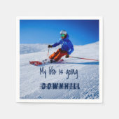Skipiste Funny Motivierend Schnee Ski Serviette (Vorderseite)