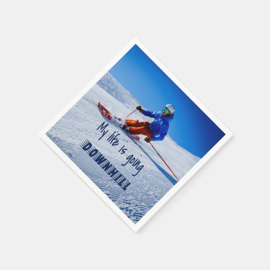 Skipiste Funny Motivierend Schnee Ski Serviette (Ecke)