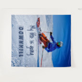 Skipiste Funny Motivierend Schnee Ski Wandteppich (Vorderseite (Horizontal))