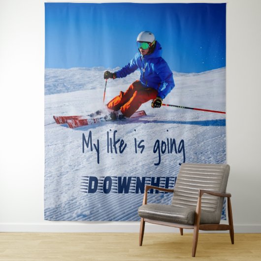 Skipiste Funny Motivierend Schnee Ski Wandteppich (Beispiel)