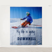 Skipiste Funny Motivierend Schnee Ski Wandteppich (Vorderseite)