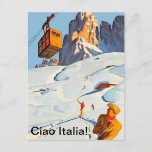 Skipiste in Italien Postkarte