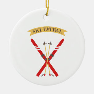 Skipiste Keramik Ornament