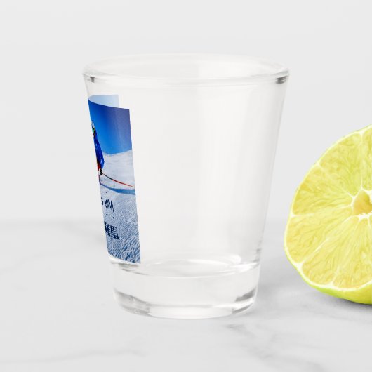 Skipiste Motivierend Schnee im Winter Schnapsglas (Rechts)