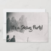 Skipiste Party Retro Schneeberg Einladung (Vorderseite)