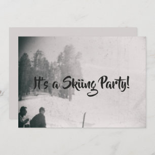 Skipiste Party Retro Snow Mountain Einladung