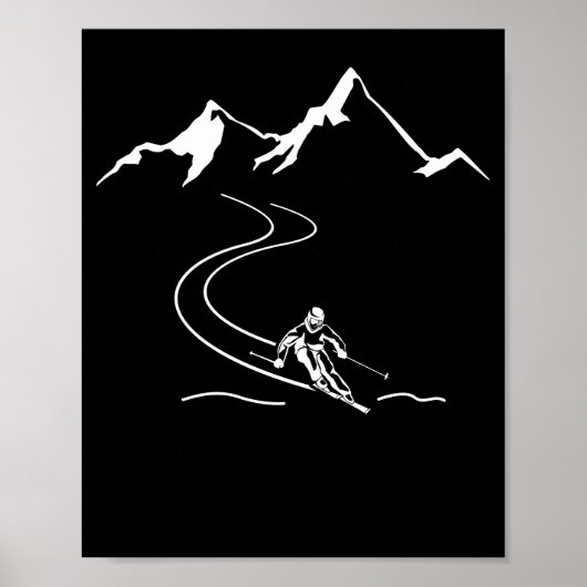 Skipisten Berge Skifahrer Wintersport Poster (Vorne)