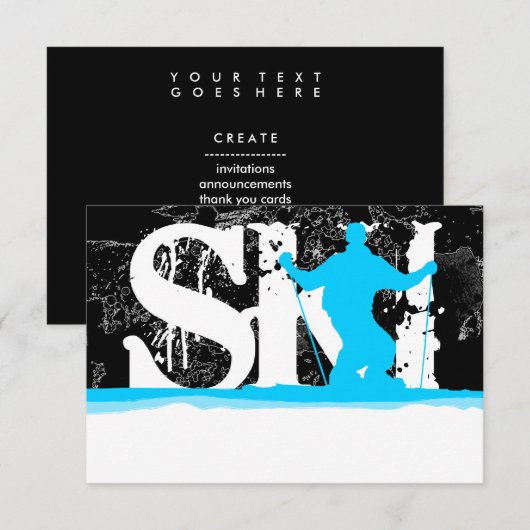 Skipisten Einladung (Vorne/Hinten)