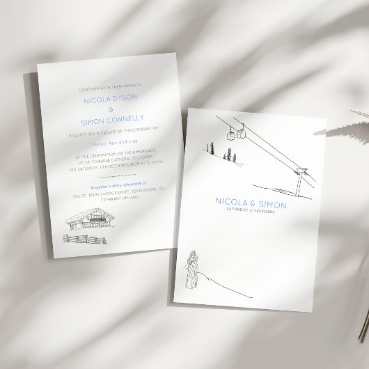 Skipisten in der Liebe Winterberggipfel Einladung