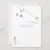 Skipisten in Liebe Snowy Mountain Peaks Einladung (Vorderseite)