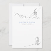 Skipisten in Liebe Snowy Mountain Peaks Einladung (Vorderseite)