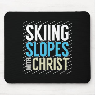 Skipisten mit Jesus Mousepad