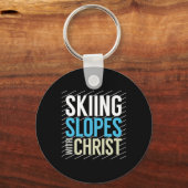Skipisten mit Jesus Schlüsselanhänger (Vorderseite)