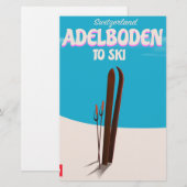 Skiposter Adelboden Schweiz Briefpapier (Vorne/Hinten)