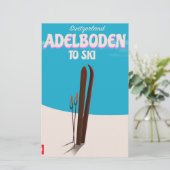 Skiposter Adelboden Schweiz Briefpapier (Stehend Vorderseite)