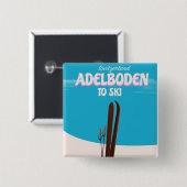 Skiposter Adelboden Schweiz Button (Vorne & Hinten)