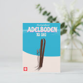 Skiposter Adelboden Schweiz Postkarte (Stehend Vorderseite)