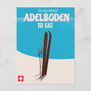 Skiposter Adelboden Schweiz Postkarte