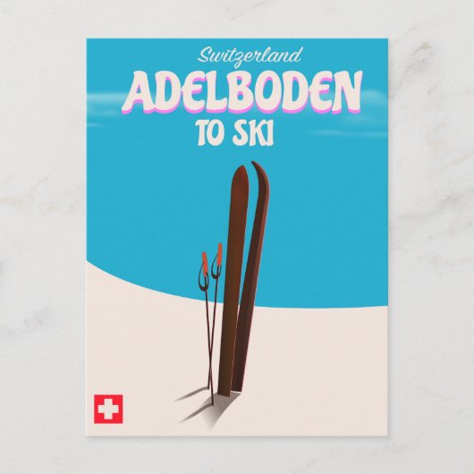 Skiposter Adelboden Schweiz Postkarte (Vorderseite)