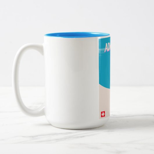 Skiposter Adelboden Schweiz Zweifarbige Tasse (Links)