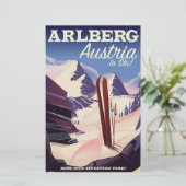 Skiposter Arlberg Austria Briefpapier (Stehend Vorderseite)