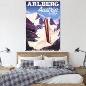 Skiposter Arlberg Austria Leinwanddruck (Insitu (Schlafzimmer))