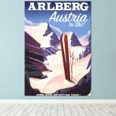Skiposter Arlberg Austria Leinwanddruck (Insitu (Holzboden))