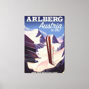 Skiposter Arlberg Austria Leinwanddruck