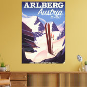 Skiposter Arlberg Austria Leinwanddruck (Insitu (Wohnzimmer))