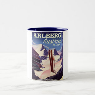 Skiposter Arlberg Austria Zweifarbige Tasse