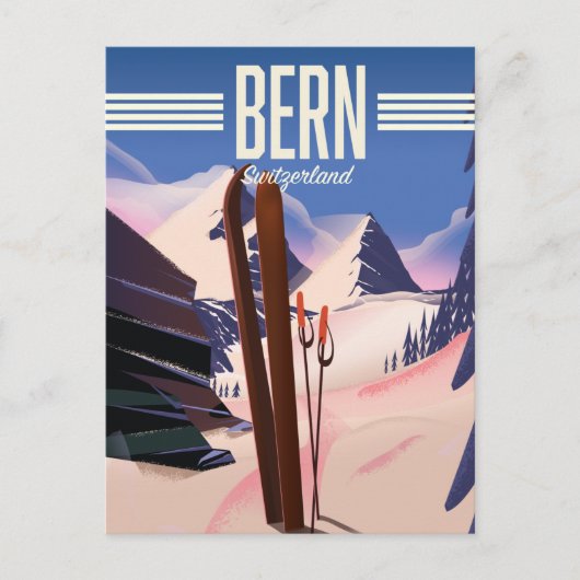 Skiposter der Schweiz Postkarte (Vorderseite)