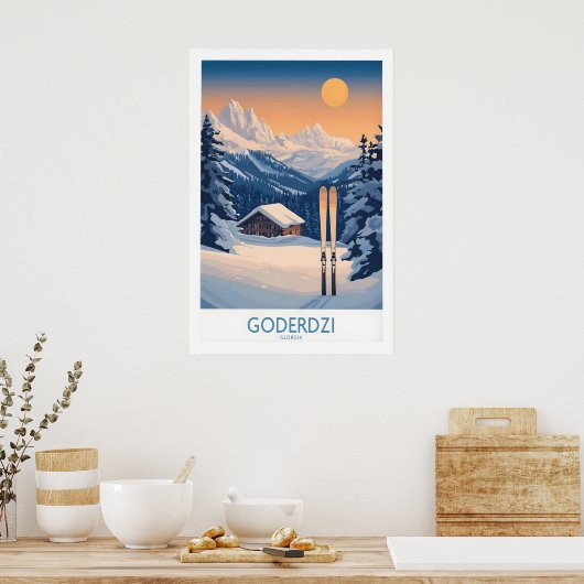 Skiposter Goderdzi Georgien 1 Poster (Küche)