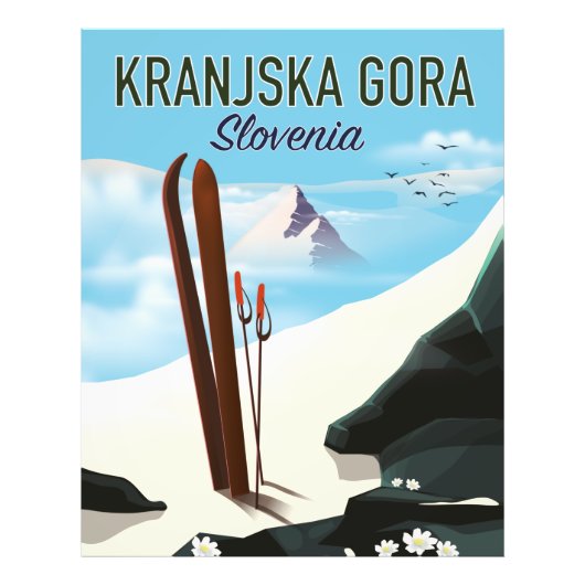 Skiposter Kranjska Gora Slovenije Fotodruck (Vorne)