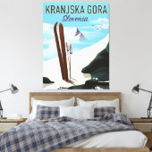 Skiposter Kranjska Gora Slovenije Leinwanddruck (Insitu (Schlafzimmer))