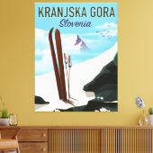 Skiposter Kranjska Gora Slovenije Leinwanddruck (Insitu (Wohnzimmer))