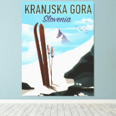 Skiposter Kranjska Gora Slovenije Leinwanddruck (Insitu (Holzboden))