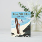 Skiposter Kranjska Gora Slovenije Postkarte (Stehend Vorderseite)