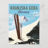Skiposter Kranjska Gora Slovenije Postkarte (Vorderseite)