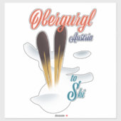 Skiposter Obergurgl Österreich Aufkleber (Blatt)