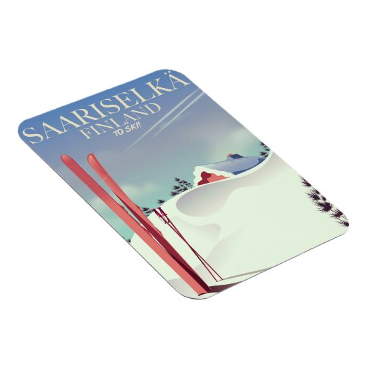 Skiposter Saariselkä Finnland Magnet (Rechte Seite)