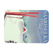 Skiposter Saariselkä Finnland Magnet (Horizontal)