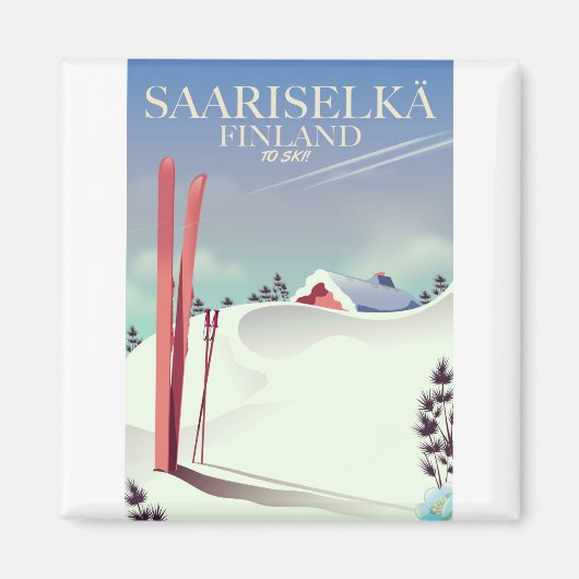 Skiposter Saariselkä Finnland Magnet (Vorne)