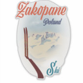 Skiposter Zakopane Polen Aufkleber (Vorderseite)