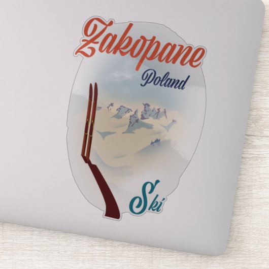 Skiposter Zakopane Polen Aufkleber (Detail)